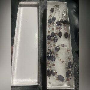 New inbox, three-piece jewelry, set necklace bracelet, and pierced earrings